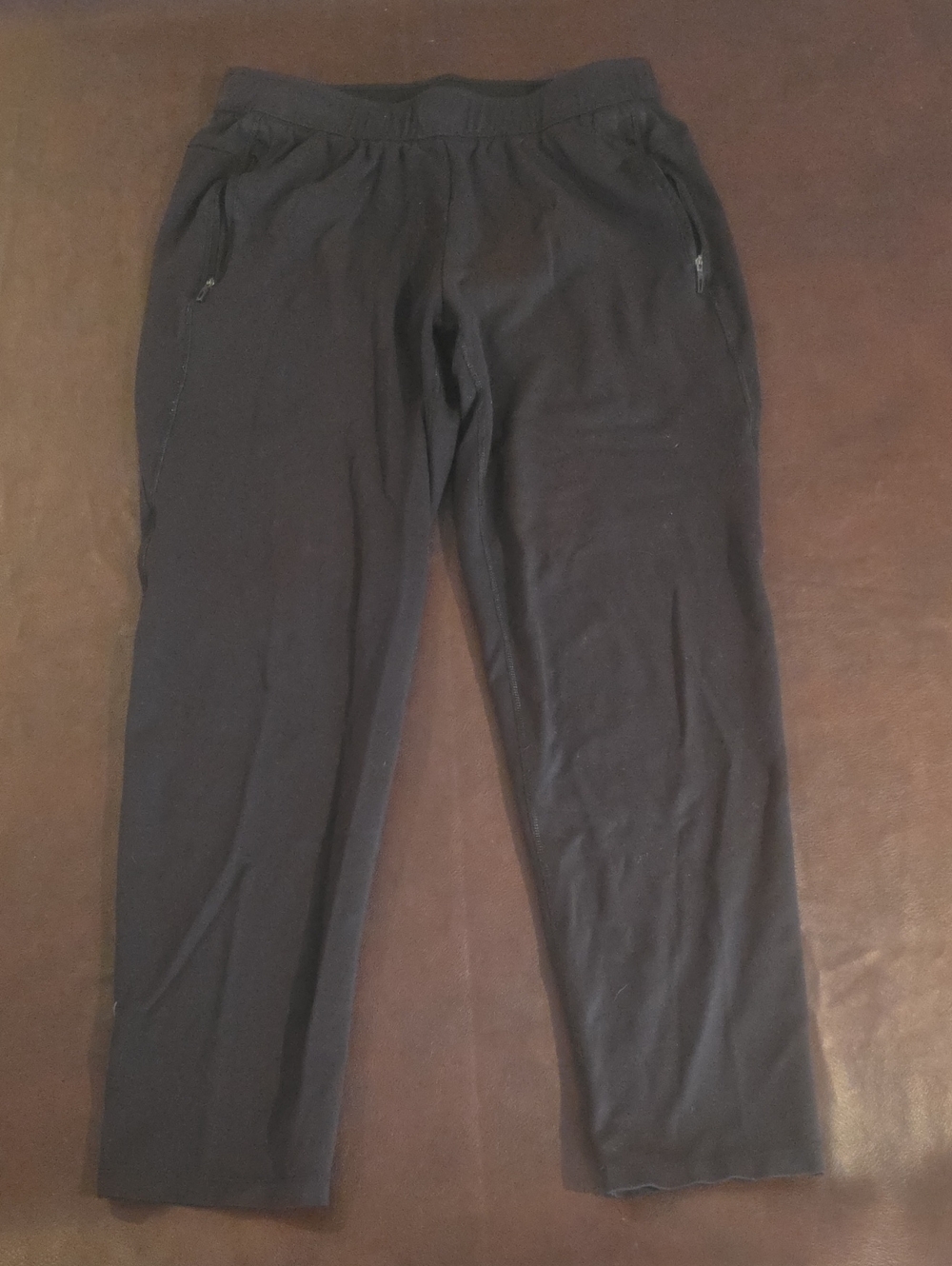 Athletic Works Black Men's Jogger Pants with Zipper Pockets